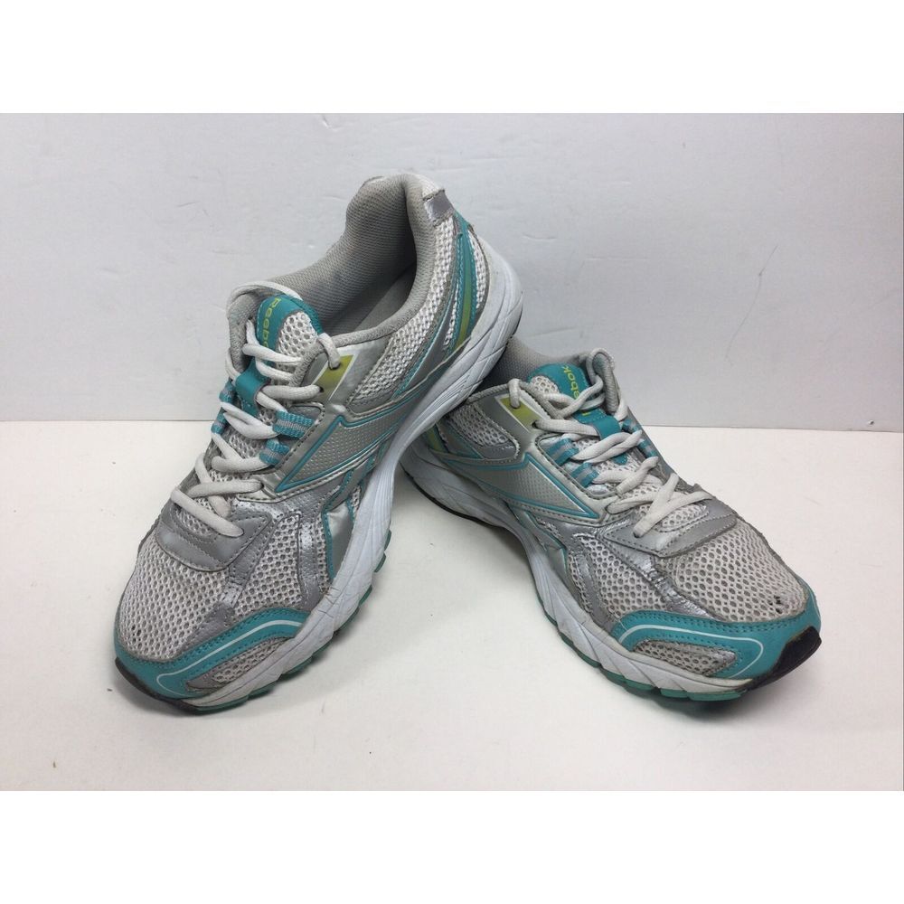 Rebook running shoes Womens Size 9.5 athletic sneakers white turquoise